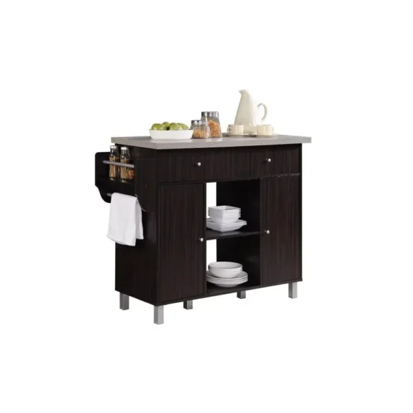 Multi-Purpose Kitchen Island with Spice Rack and Towel Holder - Image 5