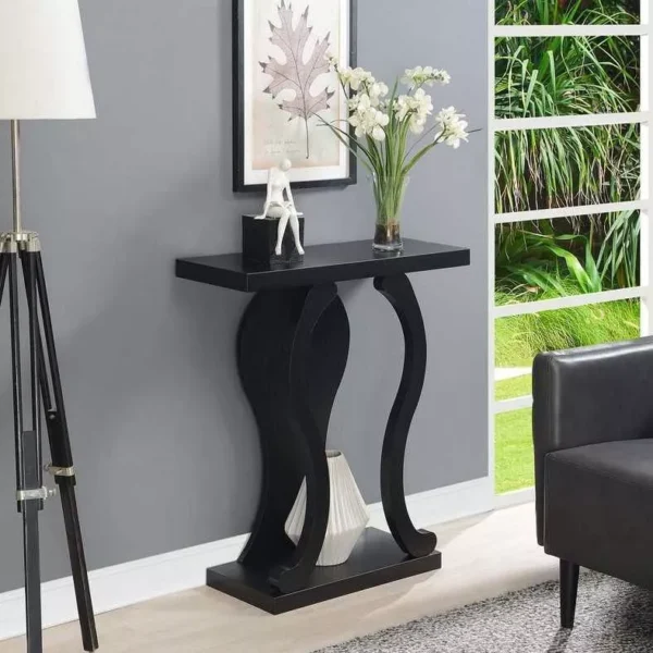 Elegant Faux Black Console Table - Image 3