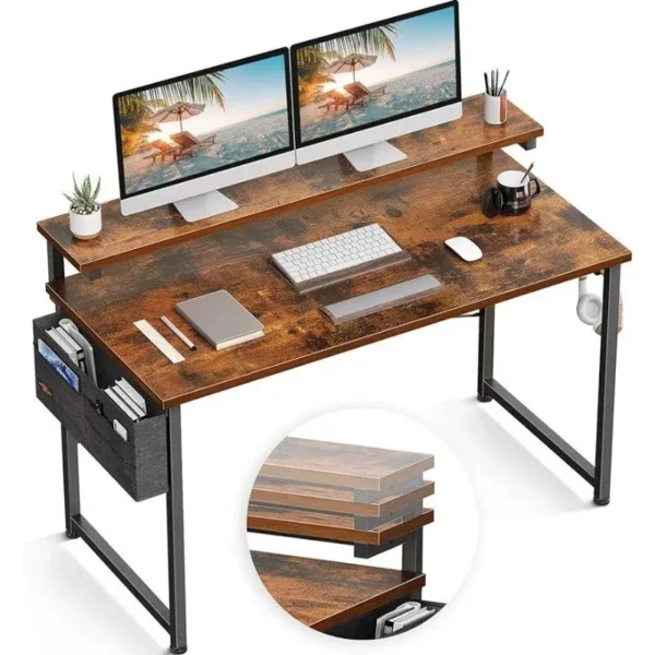 Adjustable Monitor Shelf Home Office Desk - Image 2
