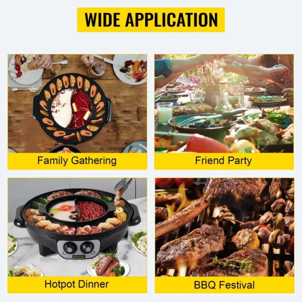 Multifunctional 2-in-1 Electric Hot Pot and BBQ Grill - Image 2
