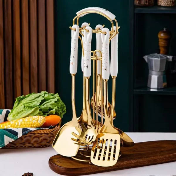 Eco-Friendly Stainless Steel 7-Piece Kitchen Utensil Set - Image 5