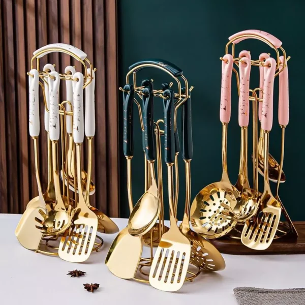 Eco-Friendly Stainless Steel 7-Piece Kitchen Utensil Set - Image 2