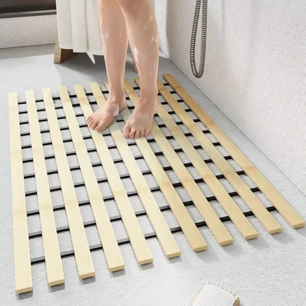 Eco-Friendly Bamboo Bath Mat - Image 3