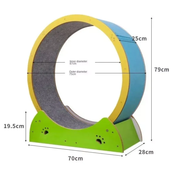 Wooden Cat Fitness Wheel: Silent Exercise Treadmill and Climbing Frame for Cats - Image 4