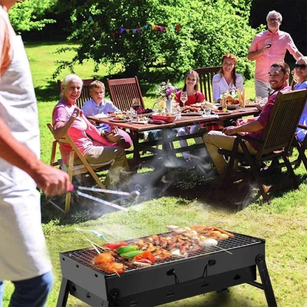Compact and Versatile Portable Charcoal Grill - Ideal for Outdoor Cooking, Camping, and Picnics - Image 6