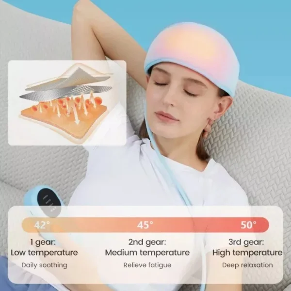 Electric Head Massager with Air Pressure, Hot Compress & Kneading for Migraine and Stress Relief - Image 3