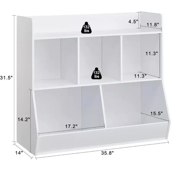 Kovhzcu Toy Storage Organizer with Bookshelf - Image 4