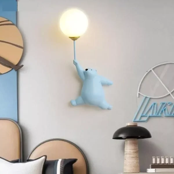 Charming Bear and Moon Wall Lamp - Image 4