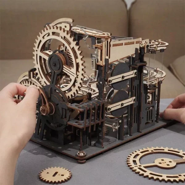 Marble Run Set 5 Kinds 3D Wooden Puzzle DIY Model Building Block - Image 5